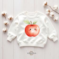 Buegelbild fröhlicher Apfel